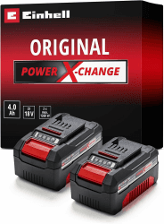 Einhell Original Akku-Twinpack PXC 18 V 4,0 Ah | 2 Akkus im Set | 900 W | PXC | Li-Ion | ABS | LED-Anzeige | ohne Ladegerät 2x 4.0 Ah Akku / 900 W ohne Wandhalterung Angebot bei HelloDeals