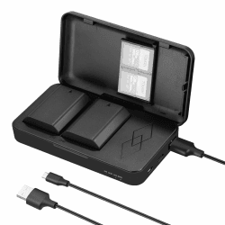 NEEWER Ersatzakku und Ladegerät Set für NP-FZ100, 2 Pack 2280mAh Akkus und USB Dual Kanal Ladegerät, kompatibel mit Sony ZV-E10II, A9III, A7CII, ZV-E1, A7III, A7IV, FX3, FX30, A6700, A7RV und A7SIII | USB Doppel Ladegerät, kompatibel mit ZV-E10II A9III A7 Angebot bei HelloDeals
