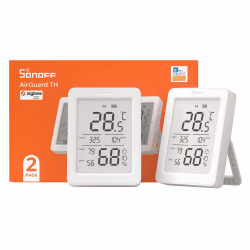 SONOFF AirGuard TH SNZB-02DR2 Zigbee-Temperatur-und Luftfeuchtigkeitssensor, LCD-Display, Thermometer und Hygrometer mit App-Benachrichtigungen, Fernüberwachung für Gewächshaus und Weinkeller，2er-Pack 2 PACK Angebot bei HelloDeals