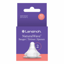 Lansinoh NaturalWave Sauger XS - ab 0 Monaten, 2 Stück | extra langsamer Milchfluss, für Neugeborene, ab 0 Monaten, extra weiches & flexibles Silikon, auch für Stillbabys geeignet Gr. XS - 0m+ Angebot bei HelloDeals