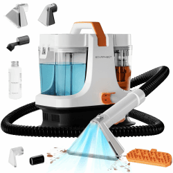 STARRYBOT Polsterreiniger Gerät, 15 kPa Waschsauger, 1,8L Tank | Nasssauger Polsterreiniger entfernt Flecken von Teppich, Sofa und Auto; ideal für Haustiere und Polstermöbel. White Angebot bei HelloDeals