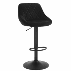 WOLTU Barhocker 1er Set, Barstuhl Höhenverstellbar, Samtsitz, Schwarz | Drehbarer Bar Stool mit Rückenlehne und Fußstütze, rutschfeste Metallfüße, für Küche und Hausbar Schwarz Samt Angebot bei HelloDeals