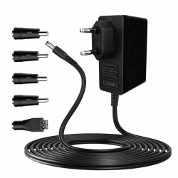 9V Netzteil 2A Netzteil, AC Adapter 100-240V 50-60HZ | 5 Steckernetzteil 2 Meter langes Kabel | DC 18W 500mA 1000mA 1500mA 2000mA | 5,5 * 2.1mm, AC-DC Adapter (DC9V~2A) 9V2A Angebot bei HelloDeals