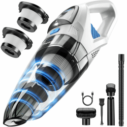 Topipop Handstaubsauger Akku Handheld Vacuum Cleaner Weiß | 25KPA Starke Saugkraft, Kabellos,Waschbar HEPA-Filter für Tierhaare pet hair Angebot bei HelloDeals
