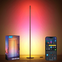 Govee RGBIC LED Stehlampe Wohnzimmer, WiFi Stehlampe 1000lm Dimmbar Schwarz | Arbeiten mit Alexa und Matter, 16 Millionen Farben, 85 Szenenmodi, Musikmodi, DIY-Modus Standleuchte für Schlafzimmer Gaming Schwarz 1 Packung Angebot bei HelloDeals
