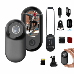 Mini Body Cam mit Magnetgurt, freihändige POV Kamera 26g inkl.Speicherkarte，Action cam für Motorradhelm，Radfahren & Vlogging,Haustier Schwarz Schwarz dunkel Angebot bei HelloDeals