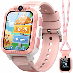 IOWODO Smartwatch Kinder mit GPS & 4G Telefonfunktion, 850mAh 7-Tage Akku, SOS-Notruf, Sprachanruf, Schulmodus, IP68 Wasserdicht, Kinderuhr Geschenk für Mädchen, Rosa Angebot bei HelloDeals