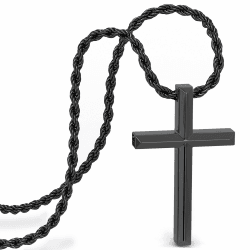 SERASAR Premium Halskette Herren [Divine] | Rostfreier 316L Chirurgenstahl | Wasserfest | Stabile Kette | Sicherer Verschluss | Drei Farben | Inklusive Schmuckschachtel 60cm Schwarz Angebot bei HelloDeals