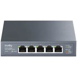 Cudy 5-Port Multi-Gigabit-Ethernet-Switch, volle 2,5 Gbit/s Ports, Loop-Erkennung, 802.3az Energieeinsparung, Desktop- oder Wandhalterung, lüfterloses Design, HS105 | 5x 2, 5 GbE, Durchsatz mit Leitungsgeschwindigkeit, Verwaltung über Web-Konfiguration, P Angebot bei HelloDeals