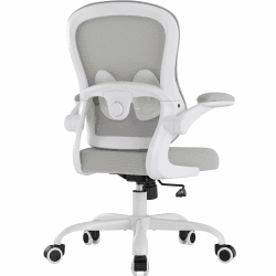 Farini Ergonomischer Mesh Rollcomputer Stuhl mit Verstellbarer Lendenstütze und aufklappbaren Armlehnen – Executive Schreibtischstuhl, drehbarer Bürostuhl für Homeoffice Oc046-weiß Grau Angebot bei HelloDeals