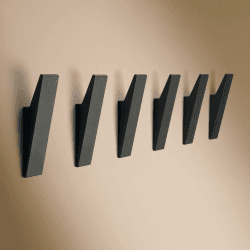 Designfabrik Hamburg Garderobenhaken | 6er-Set Schwarz | Wandmontage | Wandhaken mit verdeckter Befestigung | robuste Kleiderhaken passen in Flur, Bad oder Schlafzimmer Schwarz 6er Set Angebot bei HelloDeals