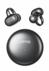 SANAG Open Ear Kopfhörer, Clip on Kopfhörer, Bluetooth 6.0, 42H Spielzeit, IP67 Wasserdicht, ENC Geräuschunterdrückung für Anrufe, Sicherer Halt für Laufen, Radfahren & Wandern Schwarz Angebot bei HelloDeals