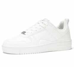 LUCKY STEP Damen-Sneaker mit Glitzernden Strasssteinen, Leder Low-Top Sneaker zum Schnüren, Lässige, Bequeme Walkingschuhe 38 EU Ganz Weiß Angebot bei HelloDeals
