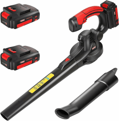 MZK 20V Akku-Laubbläser, 210 km/h & 770 m³/h Laubgebläse, Ultra-Leichter Laubpuster für Garten & Terrasse (Inkl. 2X 2.0Ah Akkus & Ladegerät) Tiefrot Angebot bei HelloDeals