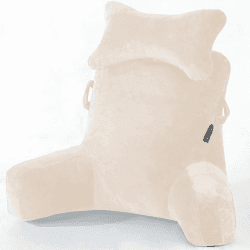 SLIGUY Lesekissen Bettauflage Kissen mit Abnehmbarer Nackenrolle & höherem Stützarm zum Sitzen in Bett, Couch oder Boden-Rückenlehne, Lesekissen, Erwachsenen-Rückenkissen zum Lesen, Fernsehen,Beige Beige Medium Angebot bei HelloDeals
