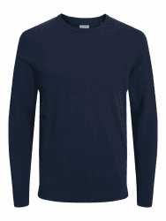 JACK & JONES Male Strickpullover Einfarbig Strickpullover | Knitted Pullover S Navy Blazer Angebot bei HelloDeals