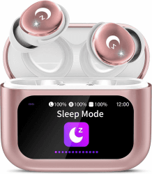 VEKJ Bluetooth Kopfhörer In Ear Mini 48 Std Schlafkopfhörer mit Touchscreen | Immersive HiFi Stereo Kopfhörer kabellos Bluetooth mit ENC Noise Cancelling Mic, Bluetooth Earbuds mit 5 EQ-Modu,Rosenpulver Angebot bei HelloDeals
