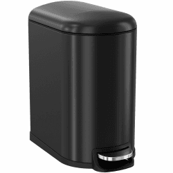 Clevich schmaler 20L rechteckiger Metall-Mülleimer, Softclose, Schwarz | Treteimer,herausnehmbarer Inneneimer, wasserdicht & geruchsdicht, mit rutschfester Boden, für Küche Bad Büro Angebot bei HelloDeals
