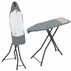 LyriFine Bügelbrett mit Bügeleisenablage, 2-in-1 Bügeltisch für Dampfbügeln & klassisches Bügeln, hitzebeständige Auflage, klappbar mit Haken, Stabiler Stahl, Bügelbrett für Dampfbügelstation, grau Angebot bei HelloDeals
