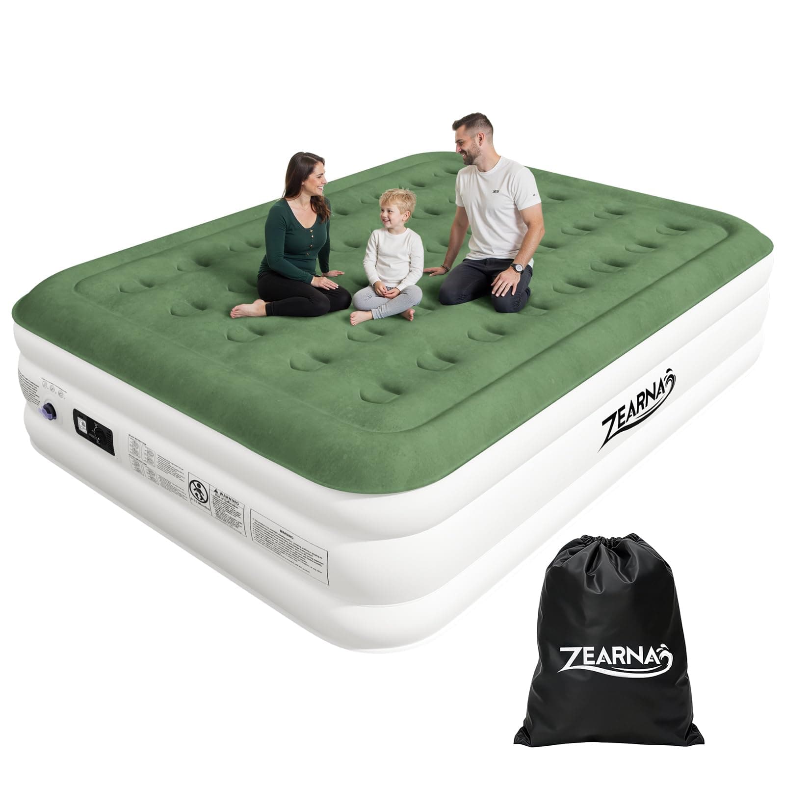 Zearna luftmatratze selbstaufblasend, 203x152x46cm luftbett 2 Personen in 3 Minuten, Aufblasbare Matratze Gästebett mit Eingebauter Elektrischer Pumpe, Aufblasbares Bett für Heimgebrauch Doppel(46cm) Angebot bei HelloDeals