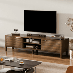 IKALIFE TV Lowboard Holz 150cm TV Schrank mit Stauraum Braun | TV Board mit 2 Türen, Fernsehtisch für Fernseher bis 65 Zoll, Tv Tisch Modern, Sideboard für Wohnzimmer, Schlafzimmer Braun 150cm Angebot bei HelloDeals