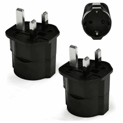 2 Stück Reiseadapter UK Adapter England Deutschland Stecker, Reisestecker Typ G Steckdose, Travel Adapter UK, Steckdosenadapter England für EU zu England/Schottland/Irland/Dubai/Maldives,Schwarz Angebot bei HelloDeals