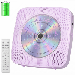 Gueray Tragbarer CD Player Tragbar Radio CD Players Kinder Lila | CD-Player Discman mit 1800mAh Akku Lautsprecher abnehmbaren Staubschutzabdeckung Fernbedienung UKW-Radio USB AUX Funktion Angebot bei HelloDeals