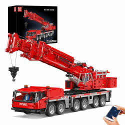 Mould King 17065 MOC Technik Groß für Grove GMK-Kran ferngesteuert Kran LKW Schwerlastkran Klemmbausteine Bausatz mit 12 Rädern und 5 kraftvollen Motoren Technologie Bausatz Modell (4566+Teile) Mobilkran Angebot bei HelloDeals