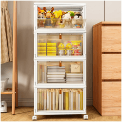 TidyTrove Aufbewahrungsbox mit Deckel, 28 L/4-Tier Plastikbox mit Deckel | Faltbare Aufbewahrungsbehälter, Aufbewahrungsboxen mit 1 Deckel für Schlafzimmer, Wohnzimmer, Badezimmer 28L/Tier, 4Tier Angebot bei HelloDeals