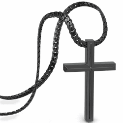 SERASAR Premium Halskette Herren [Loyal] | Rostfreier 316L Chirurgenstahl | Wasserfest | Stabile Panzerkette | Sicherer Verschluss | Drei Farben | Inklusive Schmuckschachtel 50cm Schwarz Angebot bei HelloDeals