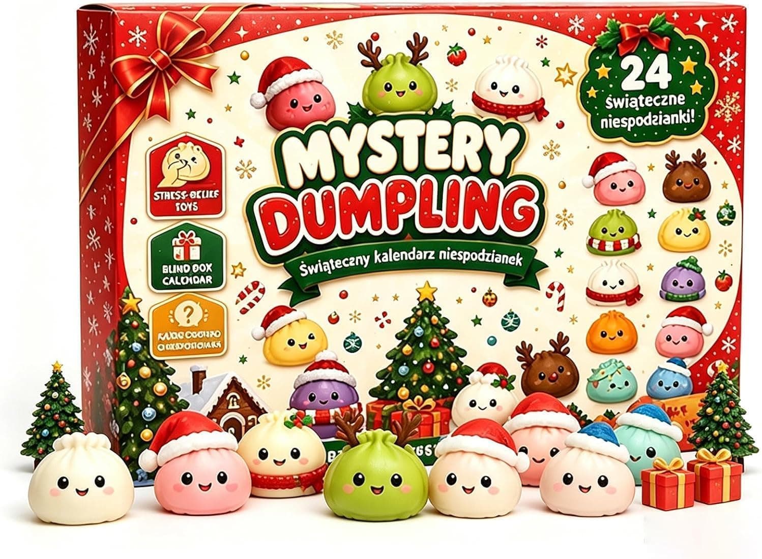Squishy Weihnachten Adventskalender 2026 | Dumpling Squishy Weihnachtskalender mit Countdown, Überraschungs Fidget Spielzeug Geschenke für Erwachsene Angebot bei HelloDeals