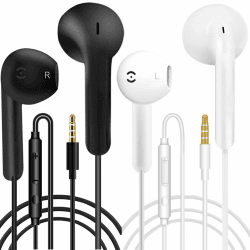 2 Pack kopfhörer mit Kabel in Ear kopfhörer Kabel Ohrhörer mit Mikrofon und Lautstärkeregler Headset mit 3.5mm Kopfhörern für Phone Samsung Huawei Android Smartphone Laptop MP3 Players 1.2M Angebot bei HelloDeals