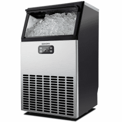 EUHOMY Gewerbliche Eiswürfelmaschine, 45 kg/24 Std. Edelstahl Untertisch-Eismaschine mit 15 kg Eislagerkapazität, freistehende Eismaschine mit Timer, ideal für Bars, Getränkeläden und große Feiern 45KG/24H Angebot bei HelloDeals
