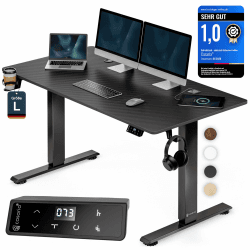 Casaria Höhenverstellbarer Schreibtisch Elektrisch 140 x 70 cm | 80 kg belastbar Wireless Charger & USB-C/A Anschluss LCD-Display Memory-Funktion, ergonomisch Carbon Optik Carbon Optik 140 x 70 cm Angebot bei HelloDeals