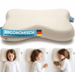 Glückstoff® Ergonomisches Kinderkissen - Kopfkissen ab 2 bis 12 Jahre Memory Foam Kinderkissen Angebot bei HelloDeals
