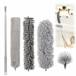 Staubwedel Teleskop Waschbar Mikrofaser Duster Lang Ausziehbar Bis 280cm, Wiederverwendbare Staubtücher, Staubmagnet Verbiegbare Staubfänger Spinnenwebenentferner für hohe Decken Deckenventilator Angebot bei HelloDeals