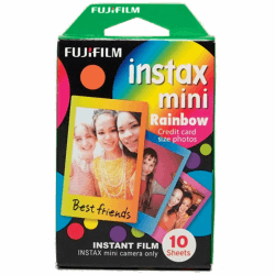FUJIFILM instax™ mini Rainbow Film | Sofortbilder mit Farbigen Bildrändern – Filme für instax mini Sofortbildkameras und Drucker, 86 x 54 mm | 10 Aufnahmen, Einzelpack 1 Pack Rainbow Angebot bei HelloDeals