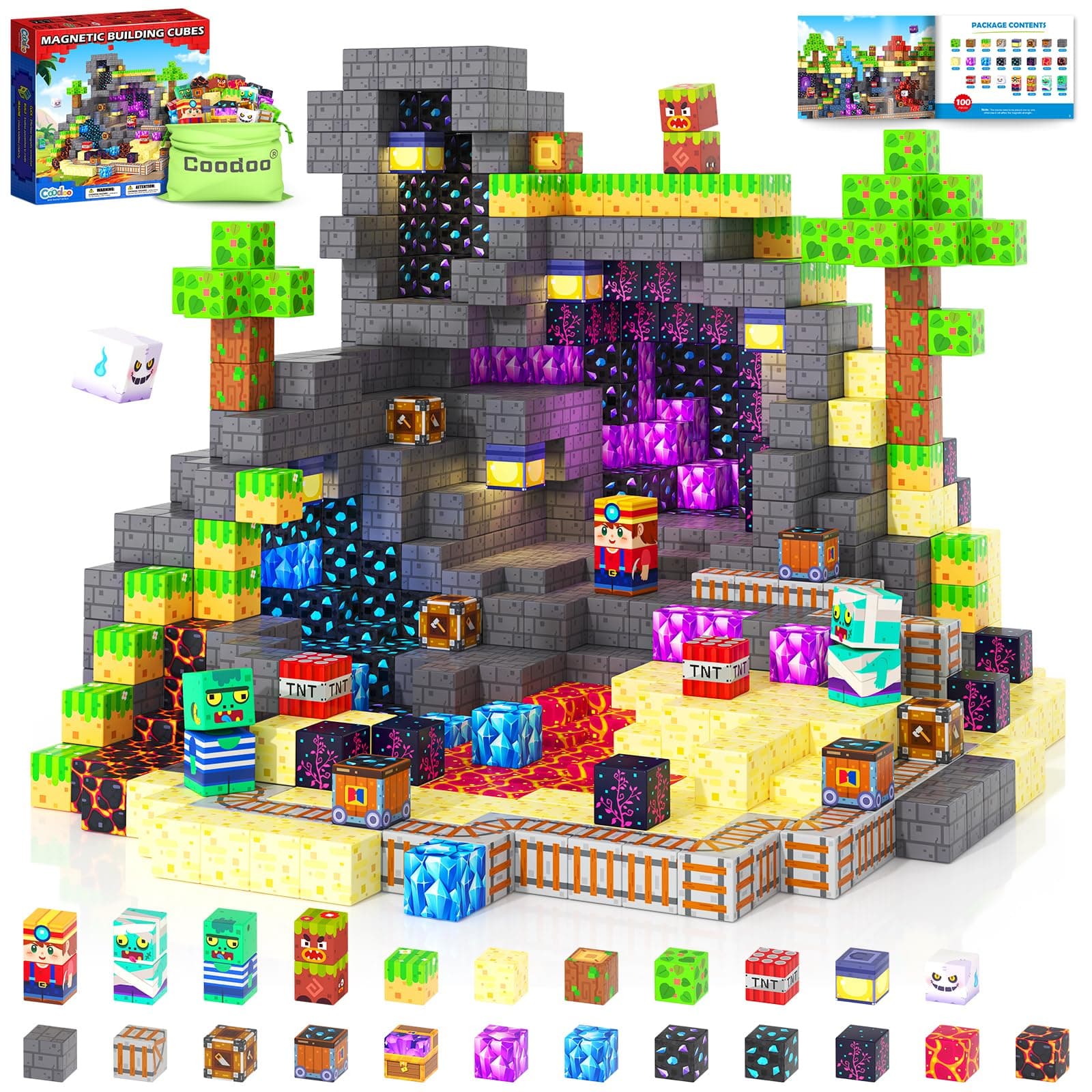 Magnetische Bausteine - Baue Mine Magnet Welt Magnetbausteine für Kinder Multicolor-1 Angebot bei HelloDeals
