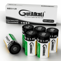 GutAlkaLi Alkaline Batterien Mono D LR20 1,5V, 6 Stück Alkaline Batterien D für Alltagsgeräte 6 × Size D Angebot bei HelloDeals