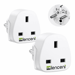 LENCENT 2 Stück Adapter UK auf EU Europäischen Stecker Netzadapter Angebot bei HelloDeals