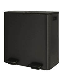 GarveeHome Mülleimer Küche, 2 x 40 L, Mülltrennsystem 2 Fächer, Metall-Tretmülleimer mit Seitlichem Griff, Soft-Close-Deckel, für Recycling & Biomüll, herausnehmbare Inneneimer, Schwarz Schwarz （2 x 40 L） 2 Fächer Angebot bei HelloDeals
