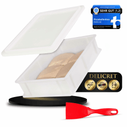 DELICRET Pizzaballenbox mit Deckel & Spachtel für Pizza- & Brotteig 1x Box & 1x Deckel & 1x Spachtel Angebot bei HelloDeals
