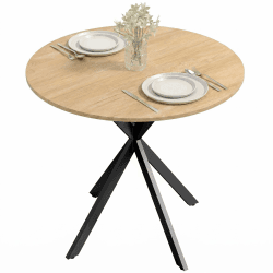 HOMCOM Esstisch für 2 Personen im Industriestil, Ø 80 cm, Eiche Eiche 80L x 80B x 75H cm Angebot bei HelloDeals