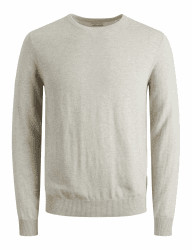 JACK & JONES Herren Jjeemil Knit Crew Neck Noos Strickpullover XL Oatmeal Angebot bei HelloDeals