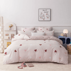 Bettwäsche 155x220 Mädchen Herzen Rot Rosa Weiß Kinder Bettwäsche Herzen Weich Kuschelig Bettbezug Set 3 Teilig für Kinder Mädchen Geschenk mit Reißverschluss und 2 Kissenbezüge 80x80 cm Herzen 155 x 220 cm + 80 x 80 cm x 2 Angebot bei HelloDeals
