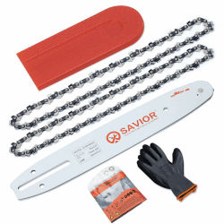 SAVIOR 2Pcs Sägeketten mit 25cm Schwert & Schwertschutz, 3/8"LP 1,3mm 40TG Bar + 2 Ketten 25cm 40TG 1,3mm Angebot bei HelloDeals