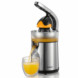 Yabano Elektrische Zitruspresse mit Hebelarm, Edelstahl, 2 Presskegel Angebot bei HelloDeals
