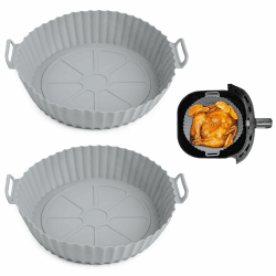 2er Set Silikonform Heißluftfritteuse 20 cm Rund, Airfryer Silikonform/Einsatz, Wiederverwendbar statt Backpapier, BPA-frei, für Cosori Ninja Tefal Angebot bei HelloDeals