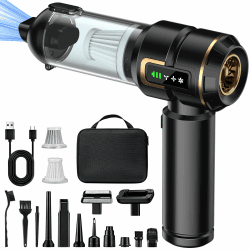 Handstaubsauger Akku 4-in-1 mit LCD Display, Auto Staubsauger Stark 28000PA Kabellos, 3-Stufen 240000 U/min Mini Staubsauger mit Bildschirm für Auto, Küche, PC, Sofa, Büro, Haus & Tierhaare Schwarz Angebot bei HelloDeals