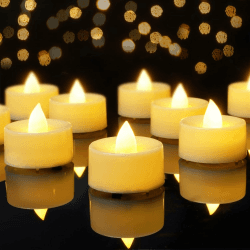 AMAGIC Flammenlose Led Teelicht batterie, 12er,warmweiß Licht, Wachshülle 12 Stück Ivory Base Angebot bei HelloDeals